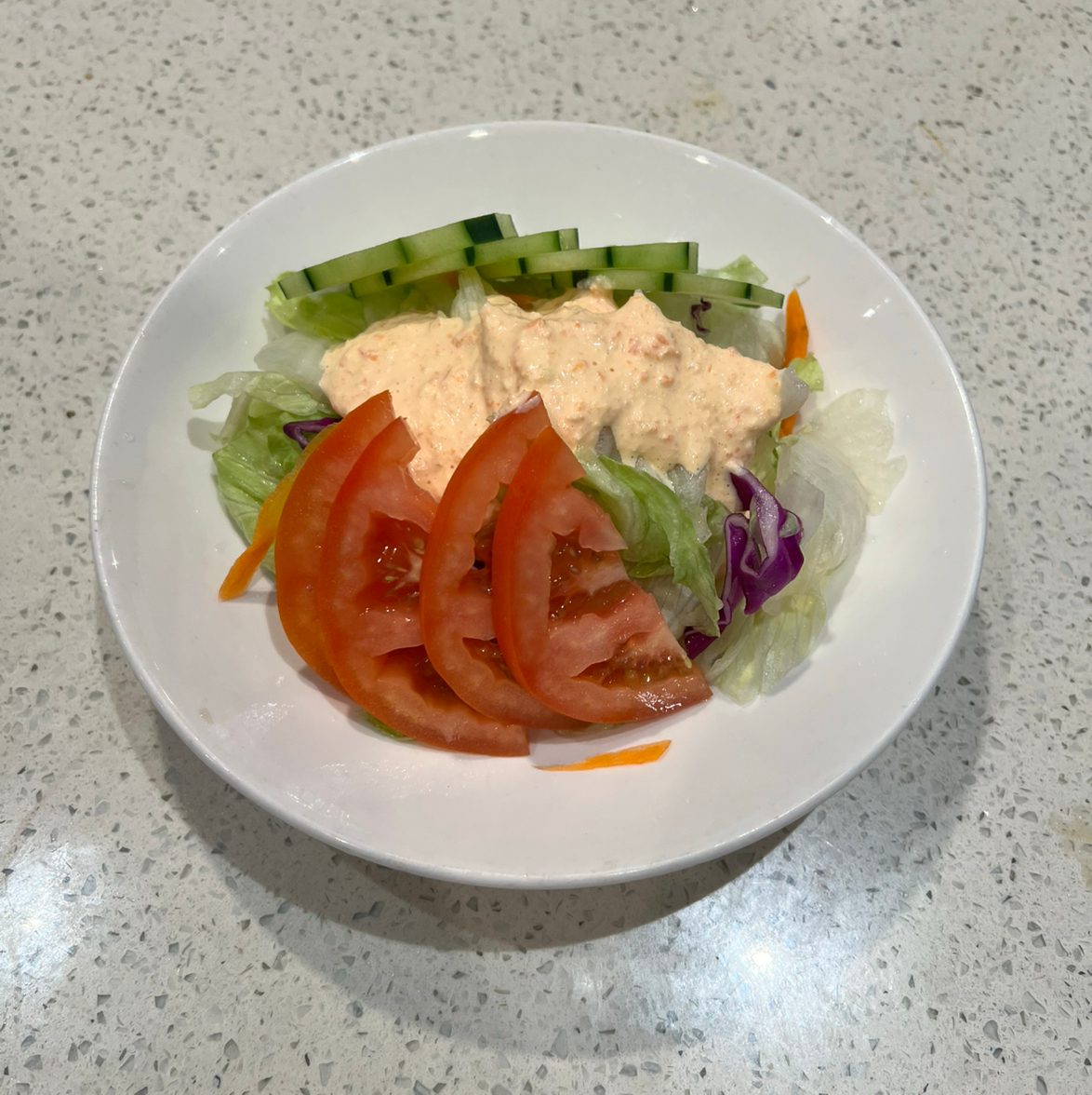 House Salad with Ginger Dressing.