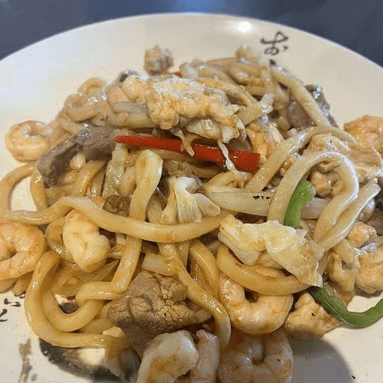 Stir-Fried Combo (Chicken, Shrimp, & Beef).