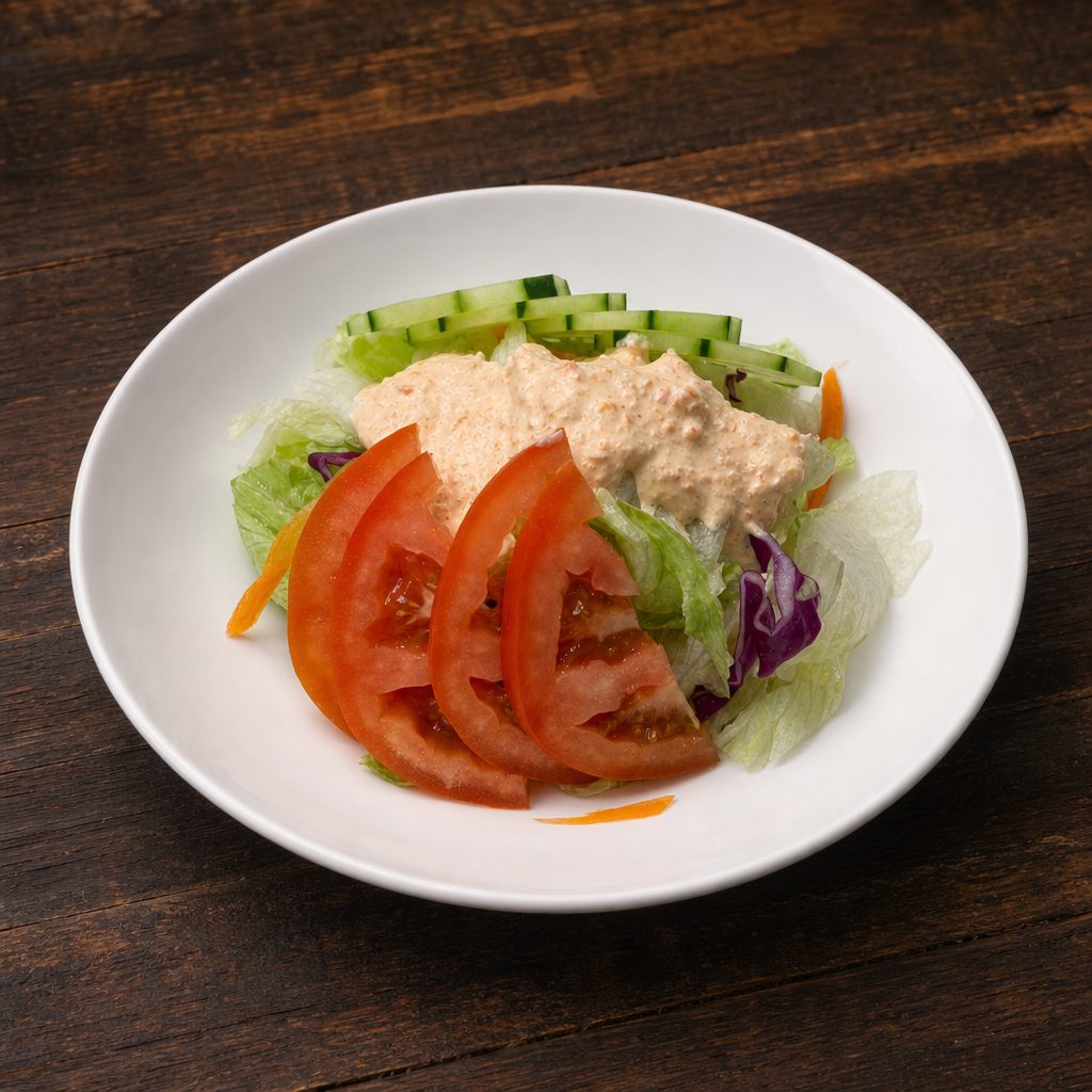 House Salad with Ginger Dressing.